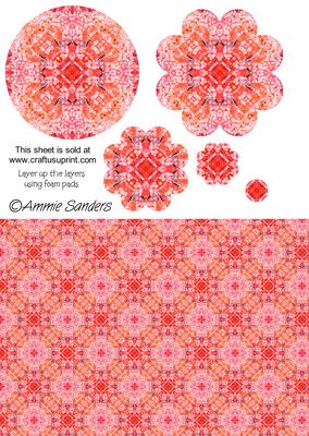 Oriental Butterfly Mandala with Matching Backing Paper