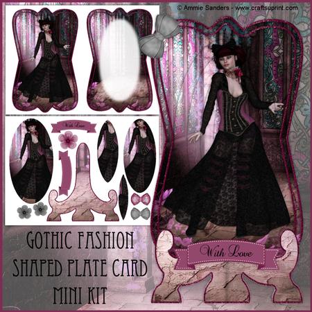 Gothic Fashion Shaped Plate Card Mini Kit