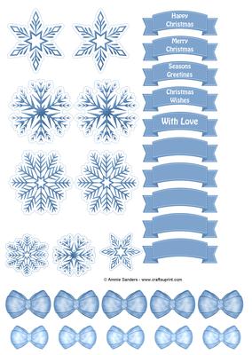 Christmas Snowman Embellishments, Banners, Bows & Snowflakes