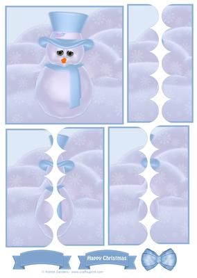 Christmas Snowman Scallop Side Stacker