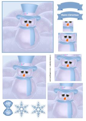 Christmas Snowman Pyramid Decoupage
