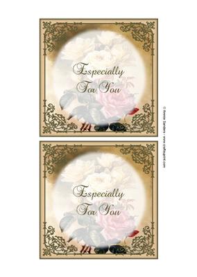 Vintage Pretty Pink & Cream Roses 5x5 Insert Panels