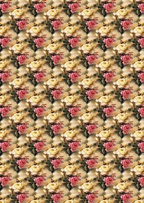 Vintage Pretty Pink & Cream Roses Backing Paper