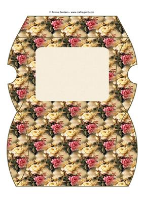 Vintage Pretty Pink & Cream Roses Pillow Box