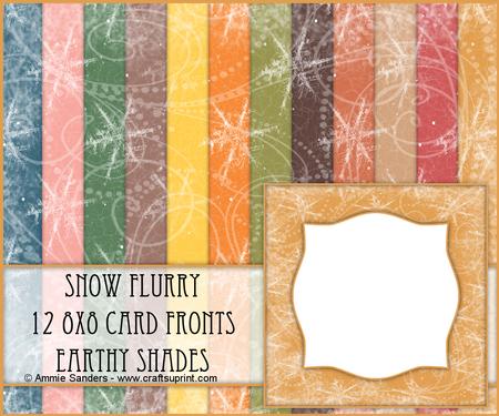 Snow Flurry 12 8x8 Blank Card Fronts - Earthy Shades