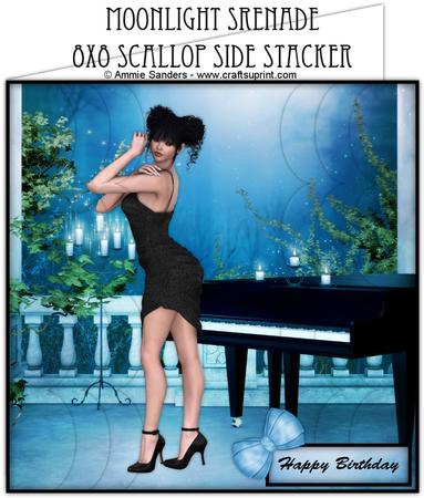 Moonlight Serenade Beauty 8x8 Scallop Side Stacker