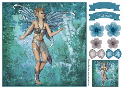 Beautiful Dusk Fairy 8x8 Topper