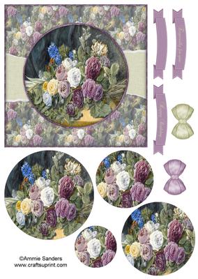 Beautiful 6x6 Torn Strip Vintage Roses Quick Card
