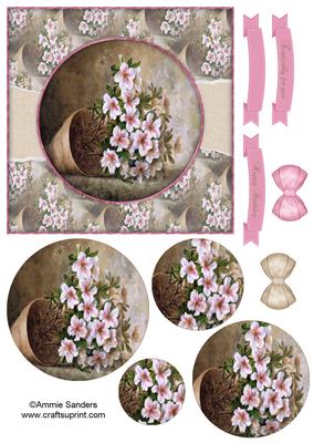 Beautiful 6x6 Torn Strip Vintage Flowers Quick Card