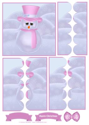 Christmas Snowgirl Scallop Side Stacker