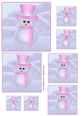 Christmas Snowgirl Topper Sheet