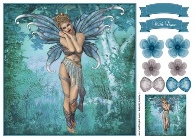 Beautiful Dusk Fairy 8x8 Topper