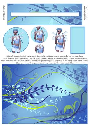 Cute Blue Fairy Penny Slider Sheet