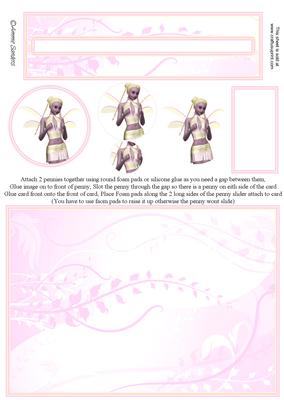 Cute Pink & Yellow Fairy Penny Slider Sheet