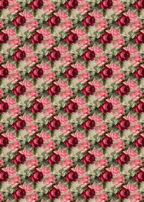 Vintage Pretty Pink & Red Roses Backing Paper