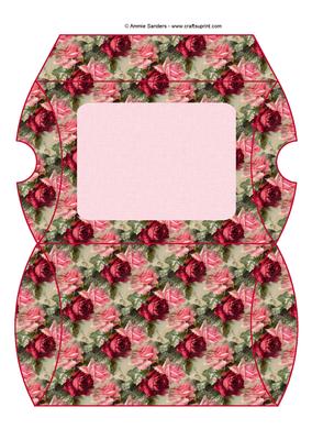 Vintage Pretty Pink & Red Roses Pillow Box