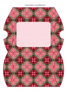 Vintage Pretty Pink & Red Roses Pillow Box