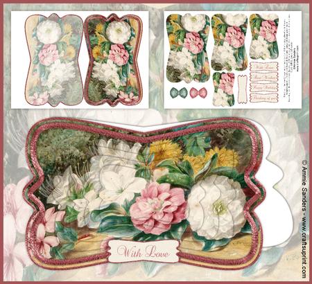 Beautiful Painted Flowers Shaped Card Mini Kit