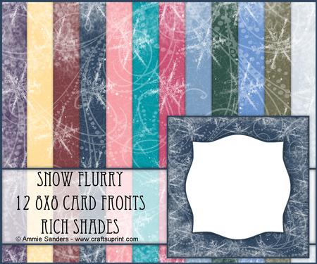 Snow Flurry 12 8x8 Blank Card Fronts - Rich Shades