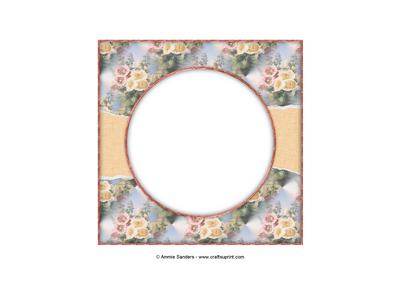 Beautiful 6x6 Torn Strip Vintage Flowers Insert
