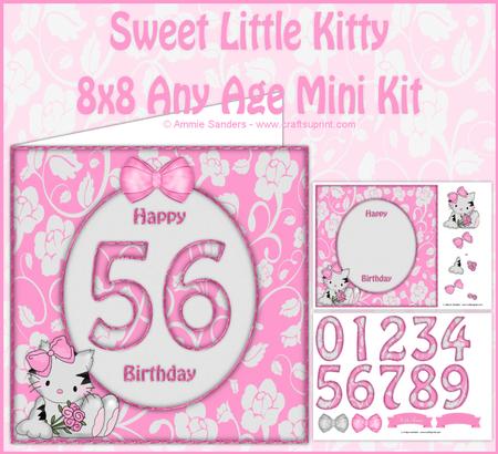 Sweet Little Kitty Any Age 8x8 Mini Kit