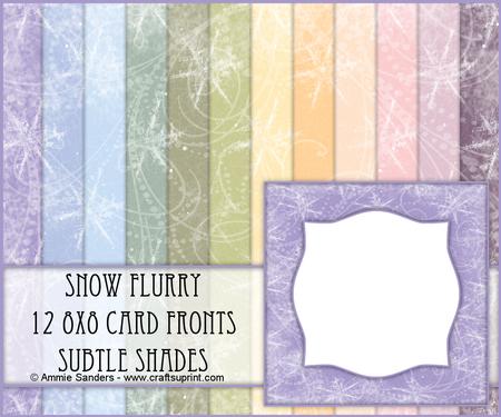 Snow Flurry 12 8x8 Blank Card Fronts - Subtle Shades