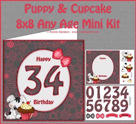 Puppy & Cupcake Any Age 8x8 Mini Kit