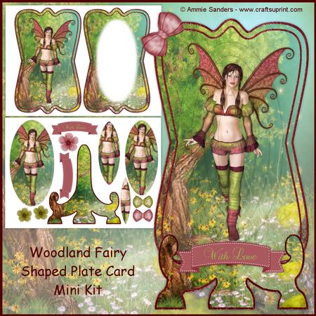 Woodland Fairy Shaped Plate Card Mini Kit