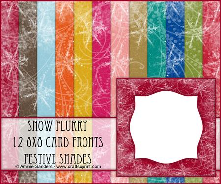 Snow Flurry 12 8x8 Blank Card Fronts - Festive Shades