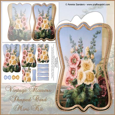 Beautiful Painted Flowers Shaped Card Mini Kit