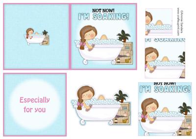 Bubble Bath Lady 4x4 Quick Card