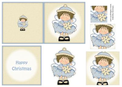 Sweet Snow Angel 4x4 Quick Card