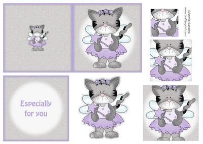 Angel Princess Kitty 4x4 Quick Card