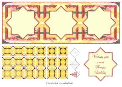 Stunning Large Dl Tea Bag Card Front