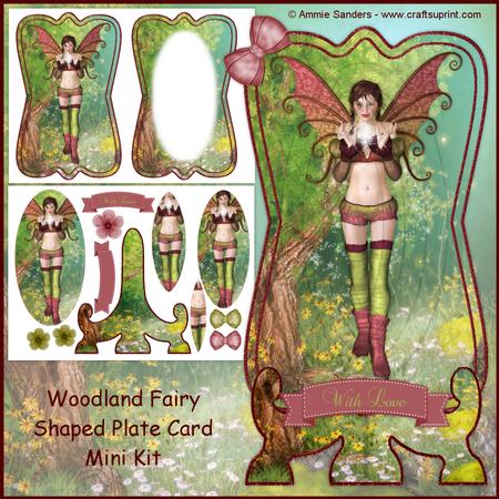 Woodland Fairy Shaped Plate Card Mini Kit