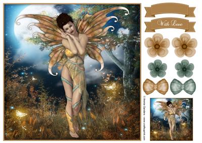 Beautiful Evening Fairy 8x8 Topper