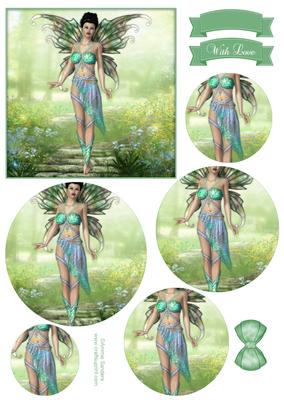 Ethereal Fairy ' Morning ' Circle Pyramid Decoupage