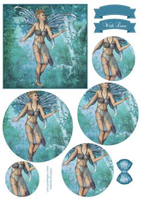 Ethereal Fairy ' Dusk ' Circle Pyramid Decoupage