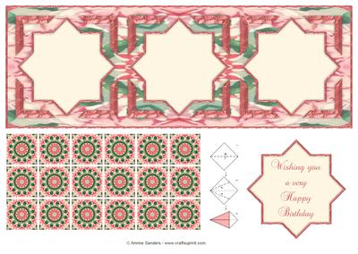 Stunning Large Dl Tea Bag Card Front, Tiles & Sentiment