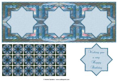Stunning Large Dl Tea Bag Card Front, Tiles & Sentiment