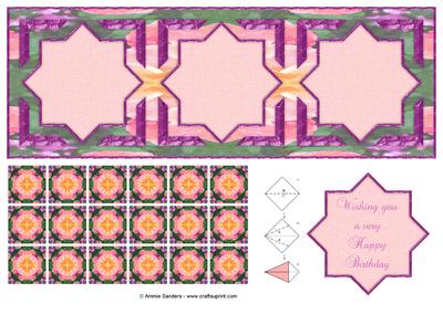 Stunning Large Dl Tea Bag Card Front, Tiles & Sentiment