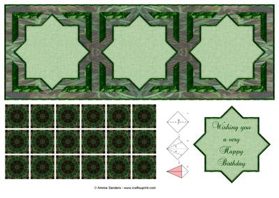 Stunning Large Dl Tea Bag Card Front, Tiles & Sentiment