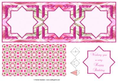 Stunning Large Dl Tea Bag Card Front, Tiles & Sentiment