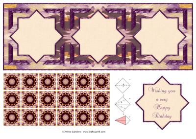 Stunning Large Dl Tea Bag Card Front, Tiles & Sentiment