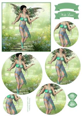 Ethereal Fairy ' Morning ' Circle Pyramid Decoupage