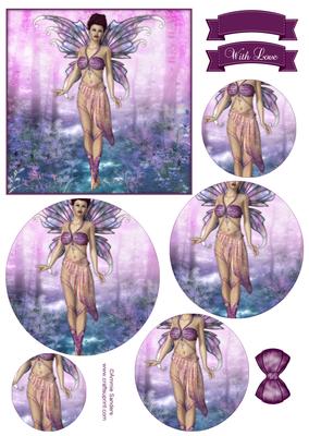 Ethereal Fairy ' Dawn ' Circle Pyramid Decoupage