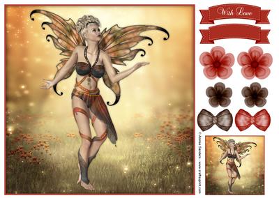 Beautiful Sunset Fairy 8x8 Topper