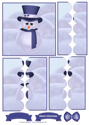 Christmas Snowman Scallop Side Stacker