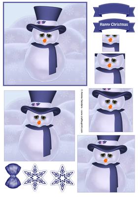 Christmas Snowman Pyramid Decoupage