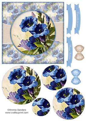 Beautiful 6x6 Torn Strip Vintage Flowers Quick Card